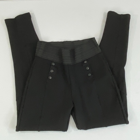 Zara Pants - Zara Black Leggings with Button Detail - L